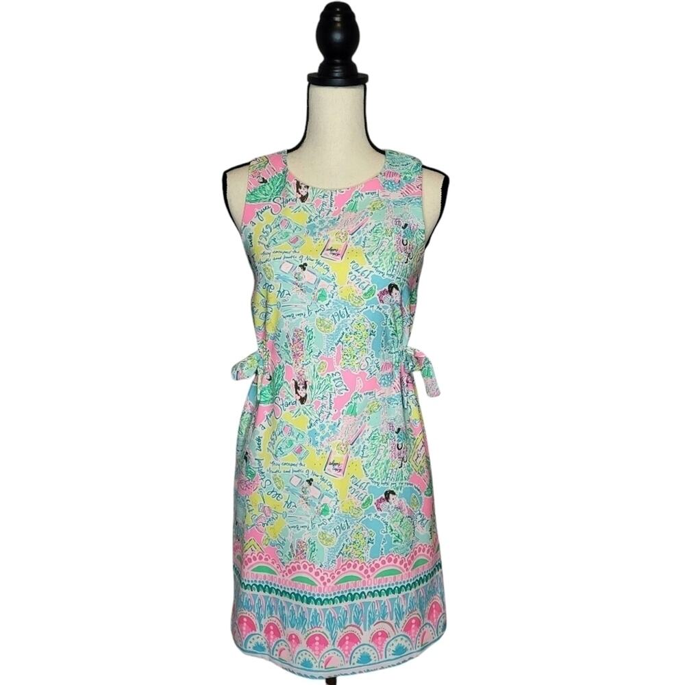 Lilly Pulitzer Marli Stretch Shift Dress Pop Up In The Beginning Bows Size 0